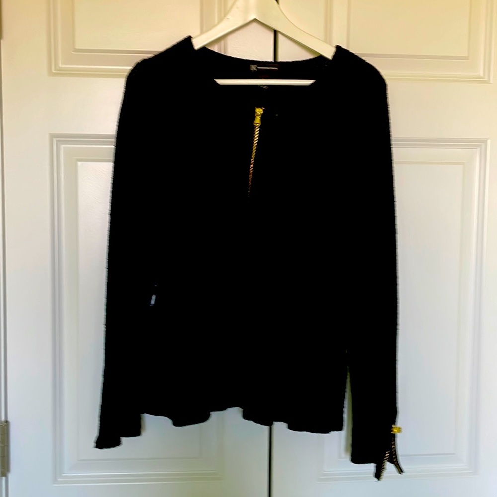 Boucle Peplum Zip Cardigan